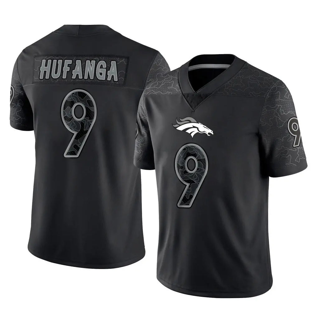 Friene D.Broncos #9 Talanoa Hufanga Player Black Reflective Limited Stitched Jerseys