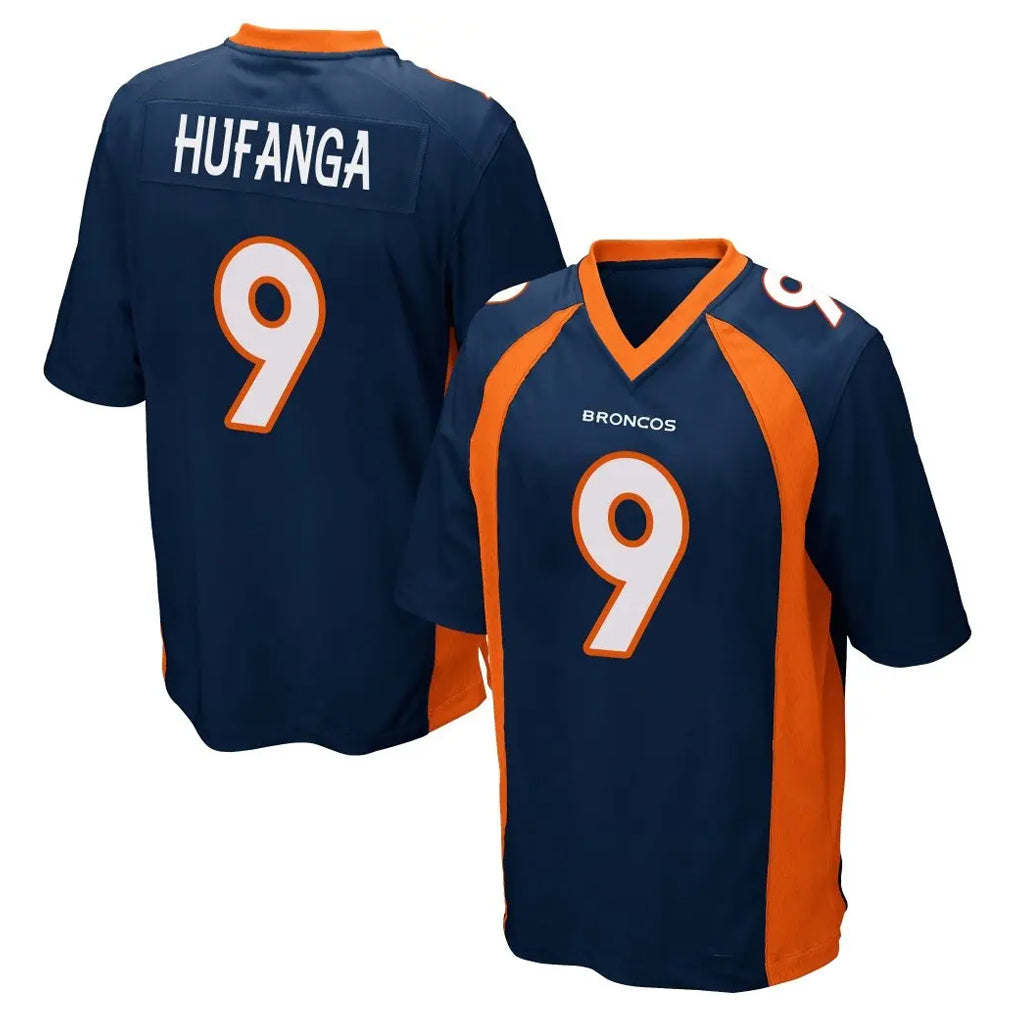 Friene D.Broncos #9 Talanoa Hufanga Player Navy Game Stitched Jerseys