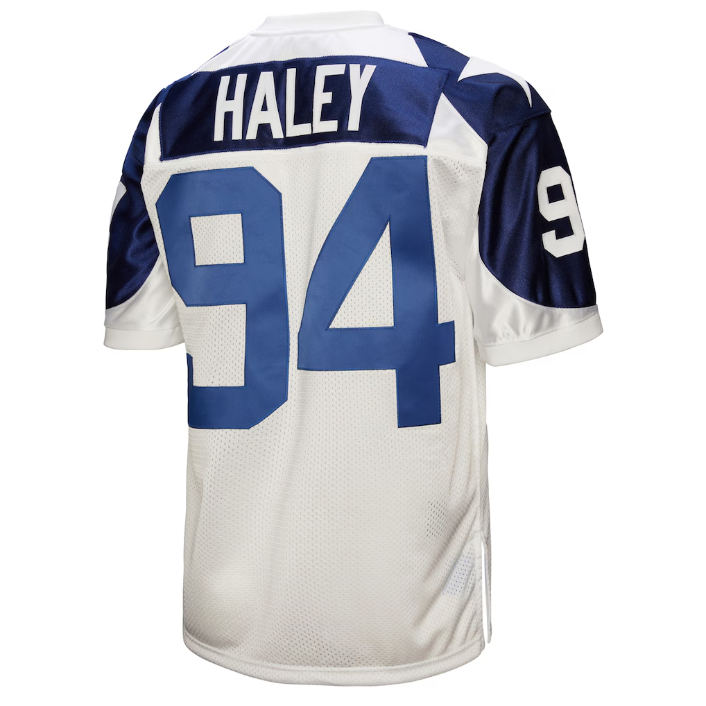 Friene D.Cowboys 1994 #94 Charles Haley Mitchell & Ness White Authentic Throwback Retired Player Puhic Stitched Jerseys