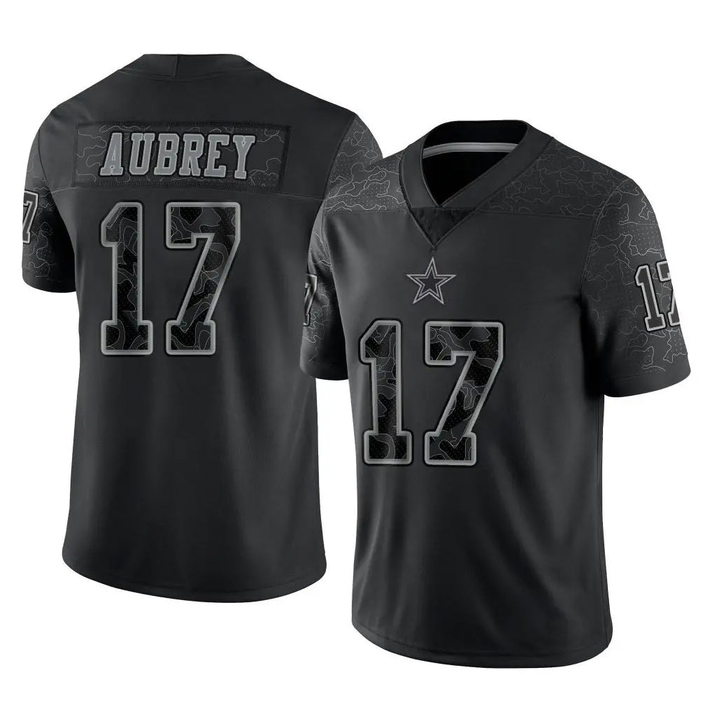 Friene D.Cowboys #17 Brandon Aubrey Player Black Limited Reflective Home Game Stitched Jerseys