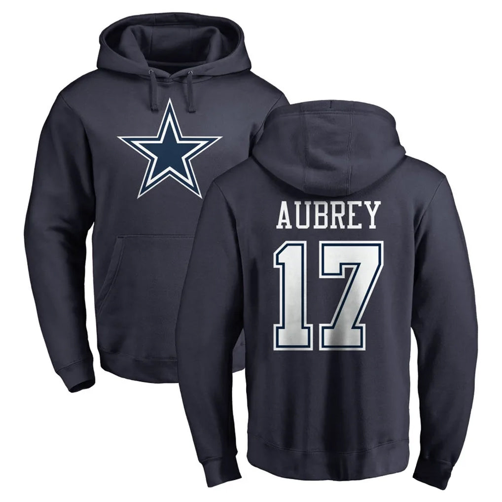 Friene D.Cowboys #17 Brandon Aubrey Player Navy Pullover Hoodies Limited Stitched Jerseys