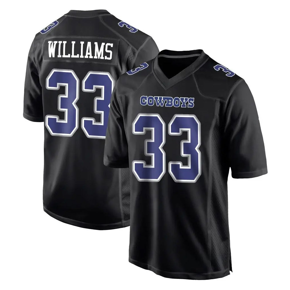 Friene D.Cowboys #33 Javonte Williams Player Carbon Black Fashion Home Game Stitched Jerseys