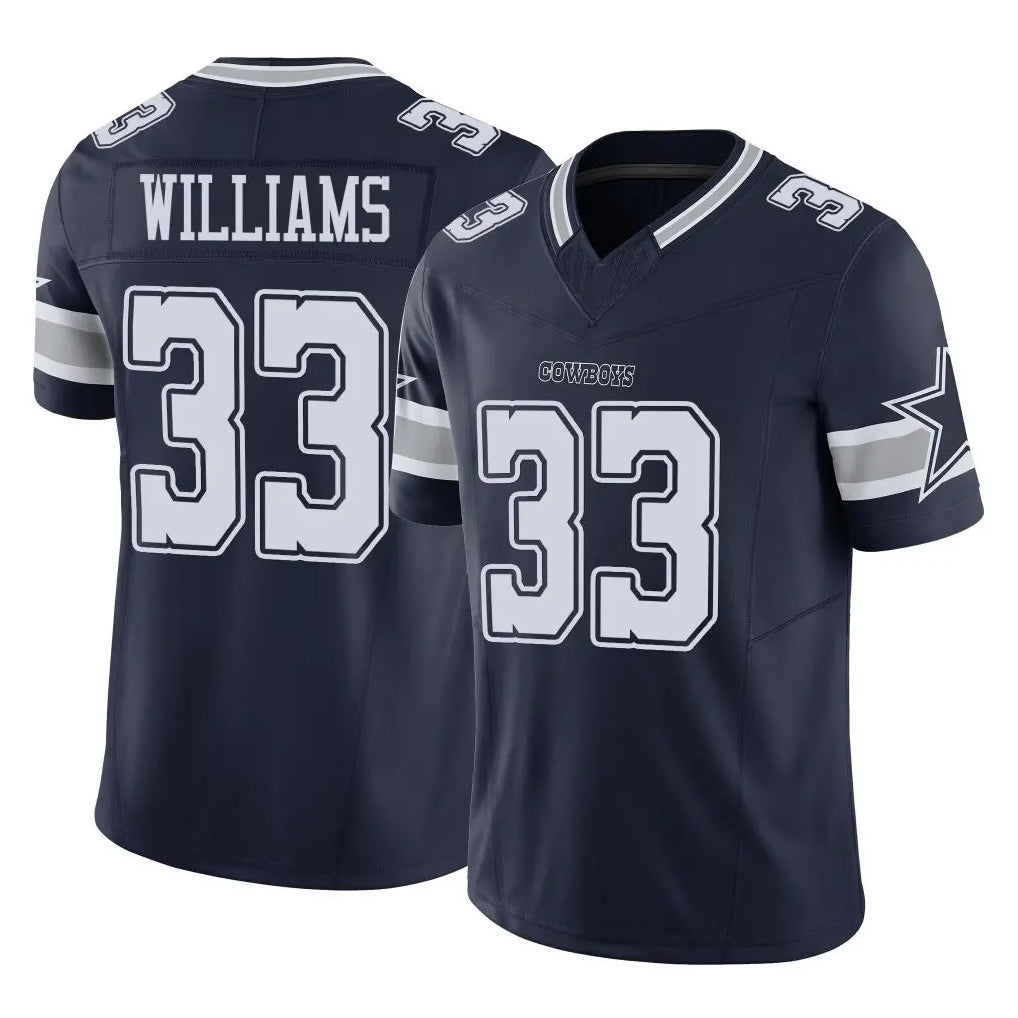 Friene D.Cowboys #33 Javonte Williams Player Navy Limited Vapor F.U.S.E. Home Game Stitched Jerseys