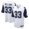 Friene D.Cowboys #33 Javonte Williams Player White-Navy Home Game Stitched Jerseys