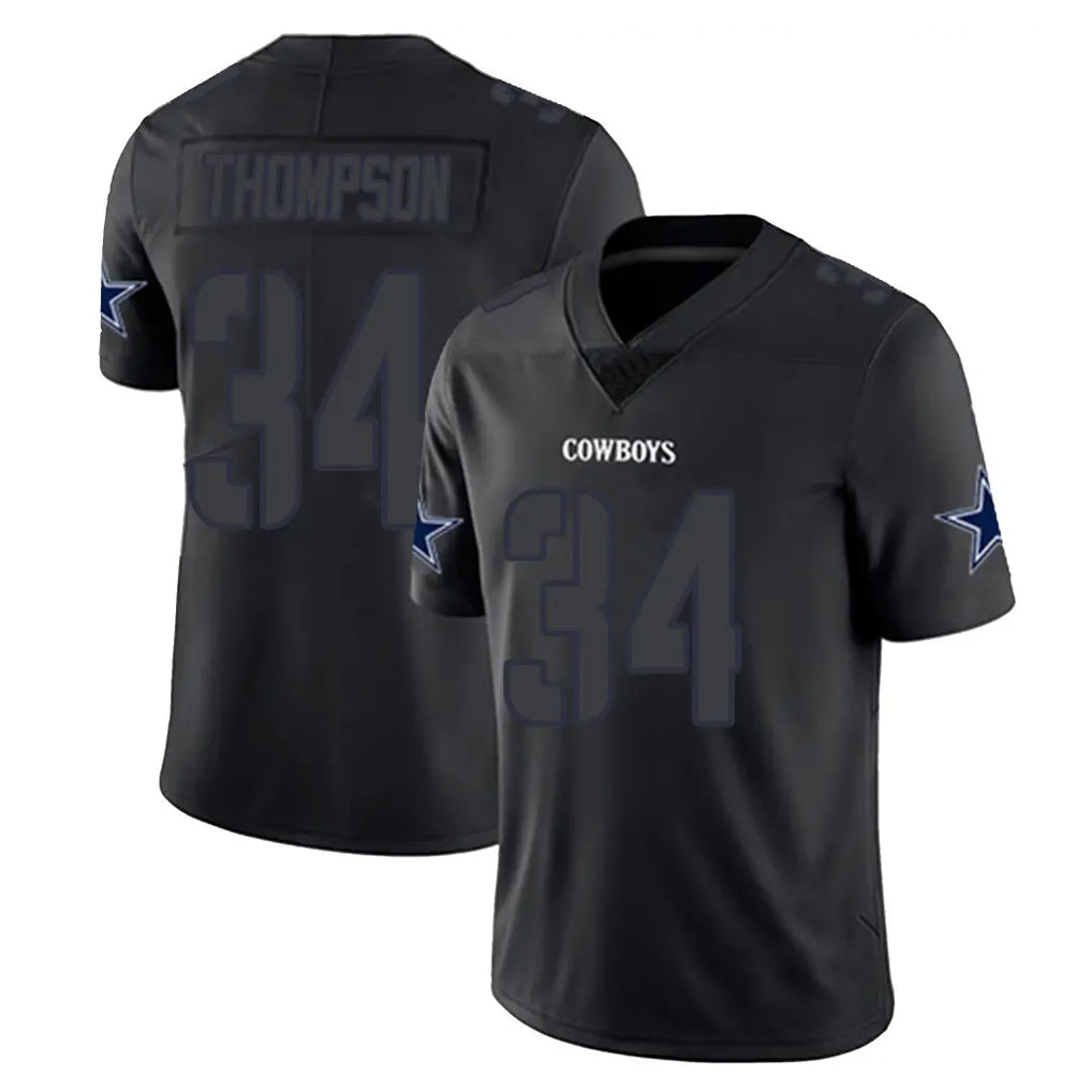 Friene D.Cowboys #34 Jalen Thompson Player Black Impact Limited Home Game Stitched Jerseys