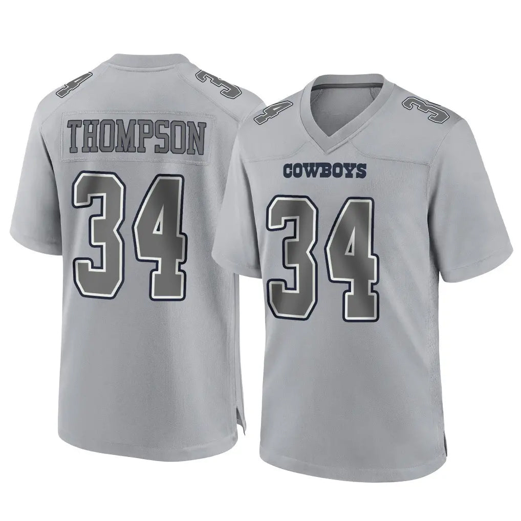 Friene D.Cowboys #34 Jalen Thompson Player Gray Atmosphere Fashion Home Game Stitched Jerseys