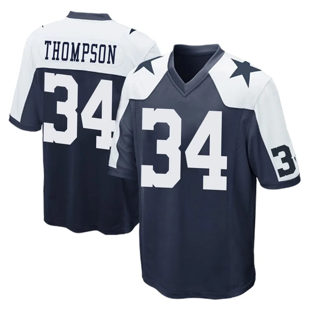 Friene D.Cowboys #34 Jalen Thompson Player Navy-White Alternate Home Game Stitched Jerseys
