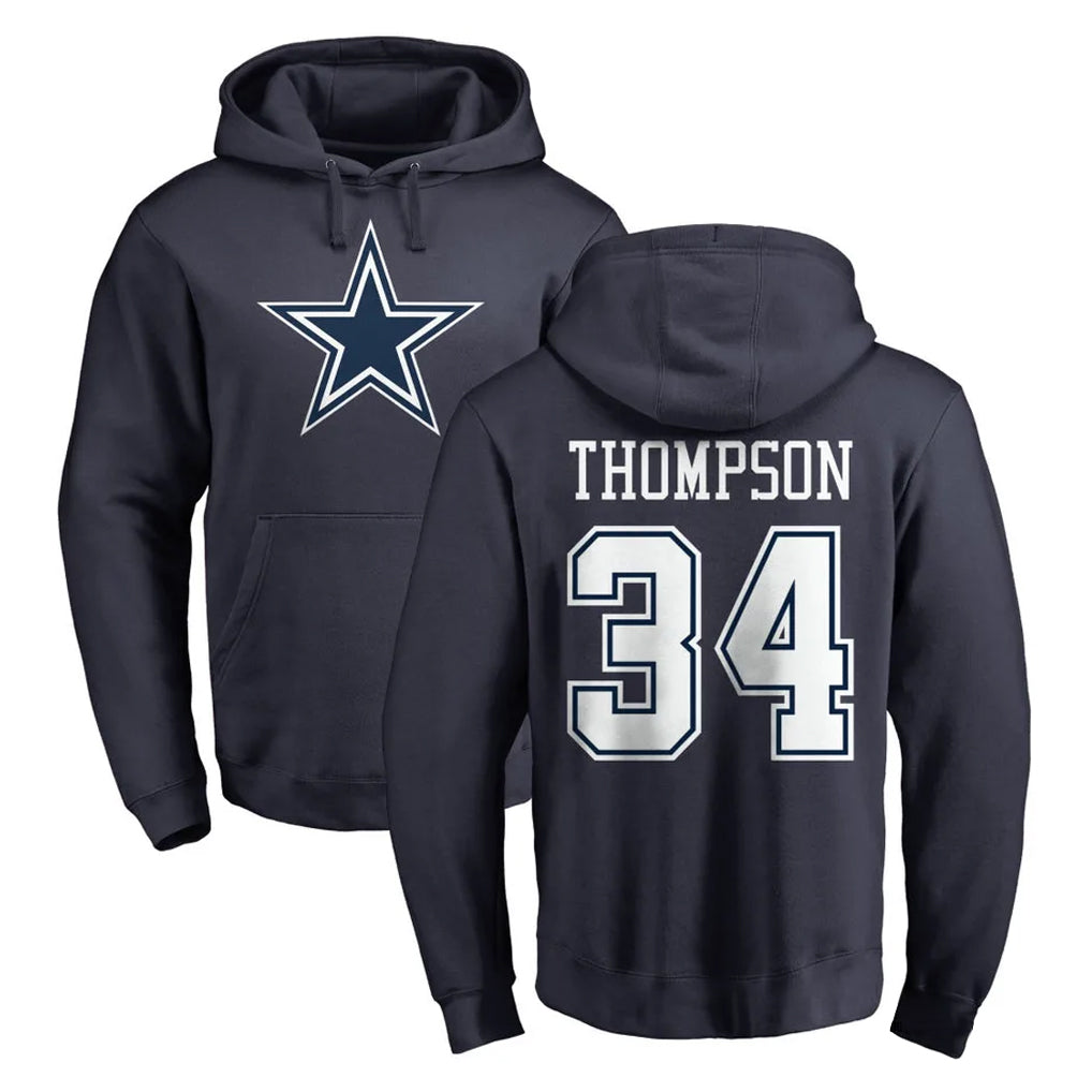 Friene D.Cowboys #34 Jalen Thompson Player Navy Pullover Hoodies Limited Stitched Jerseys