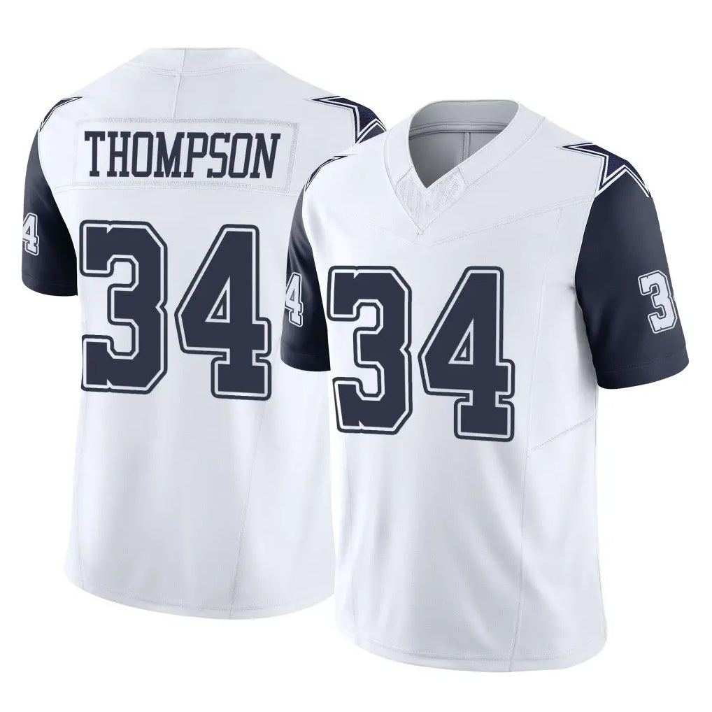 Friene D.Cowboys #34 Jalen Thompson Player White-Navy Limited Vapor F.U.S.E. Home Game Stitched Jerseys