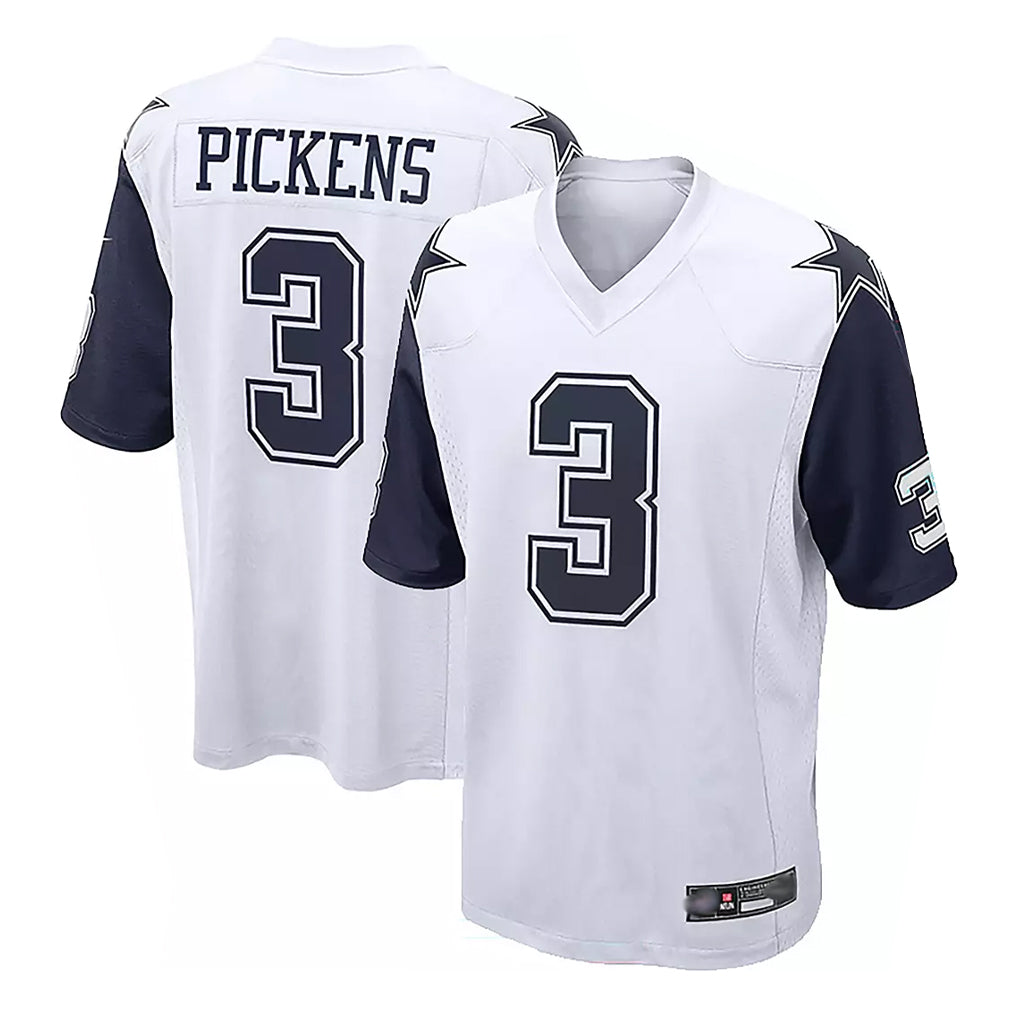 Friene D.Cowboys #3 George Pickens Player White-Navy Home Game Stitched Jerseys