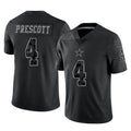 Friene D.Cowboys #4 Dak Prescott Player Black Limited Reflective Home Game Stitched Jerseys