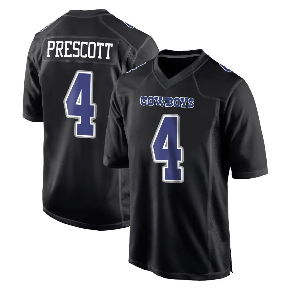 Friene D.Cowboys #4 Dak Prescott Player Carbon Black Fashion Home Game Stitched Jerseys