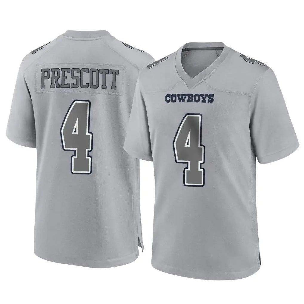 Friene D.Cowboys #4 Dak Prescott Player Gray Atmosphere Fashion Home Game Stitched Jerseys