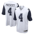Friene D.Cowboys #4 Dak Prescott Player White-Navy Home Game Stitched Jerseys