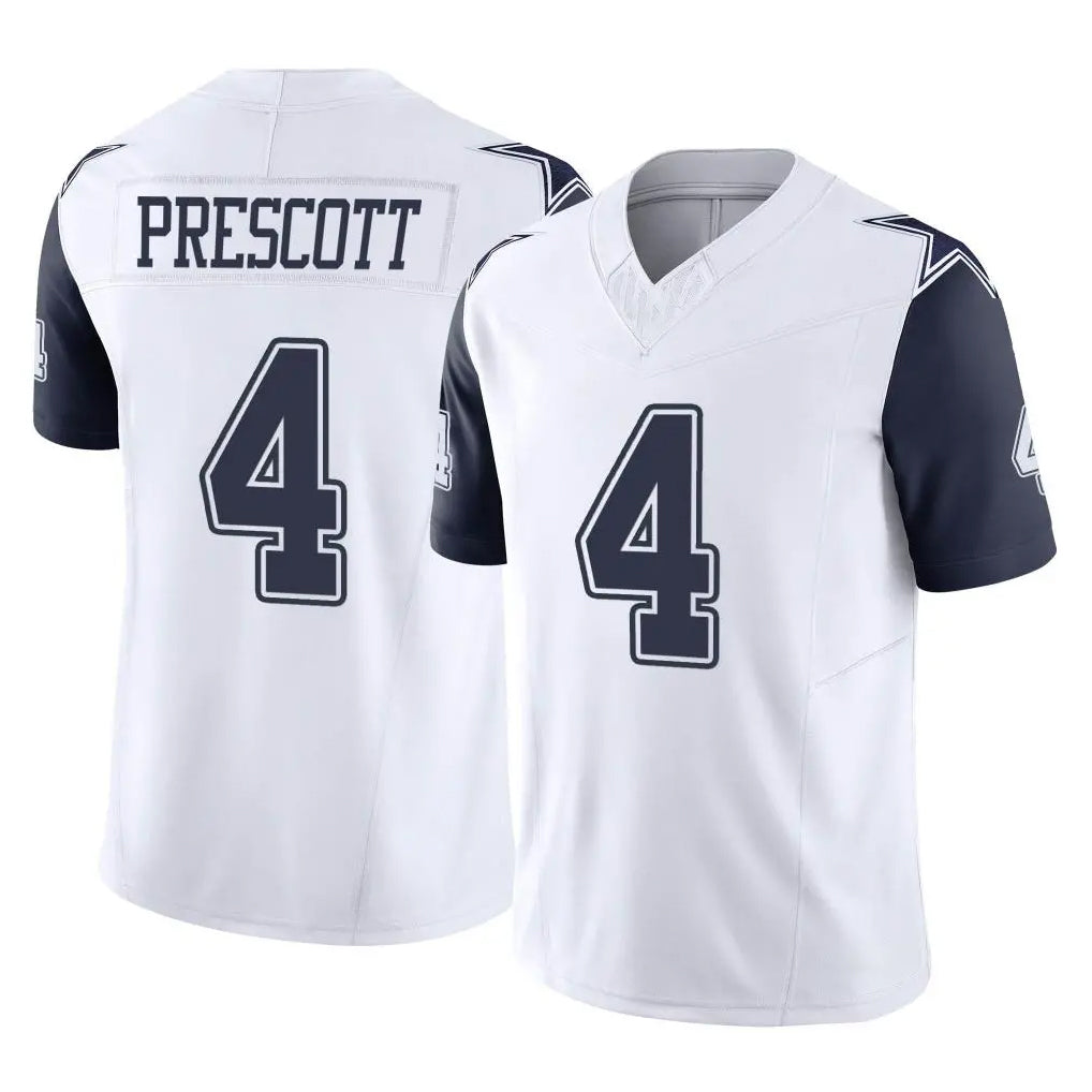Friene D.Cowboys #4 Dak Prescott Player White-Navy Limited Vapor F.U.S.E. Home Game Stitched Jerseys