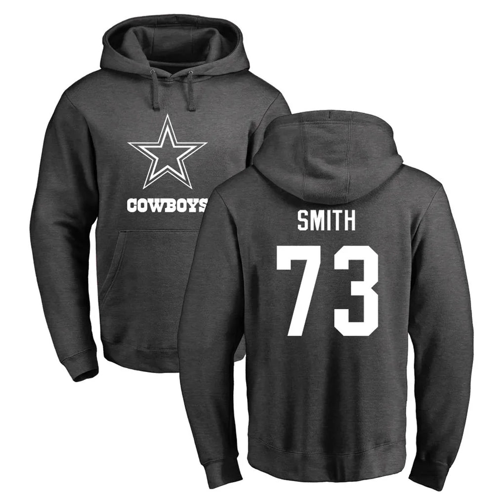Friene D.Cowboys #73 Tyler Smith Player Ash One Color Pullover Hoodie Limited Stitched Jerseys
