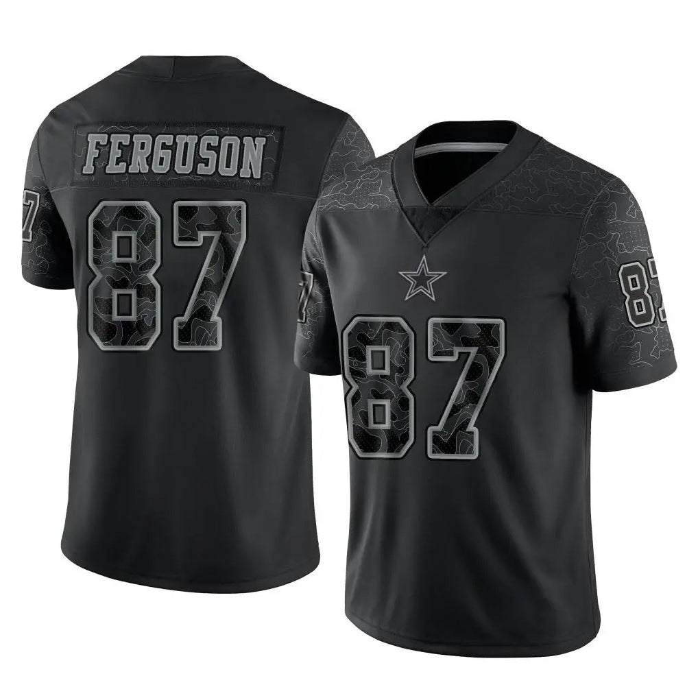 Friene D.Cowboys #87 Jake Ferguson Player Black Limited Reflective Home Game Stitched Jerseys