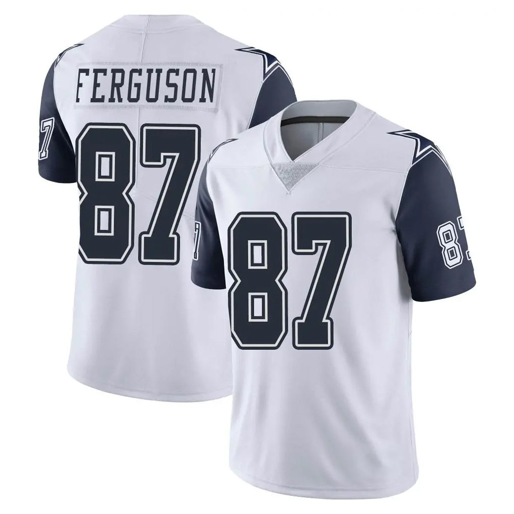 Friene D.Cowboys #87 Jake Ferguson Player White-Navy Limited Color Rush Vapor Untouchable Home Game Stitched Jerseys