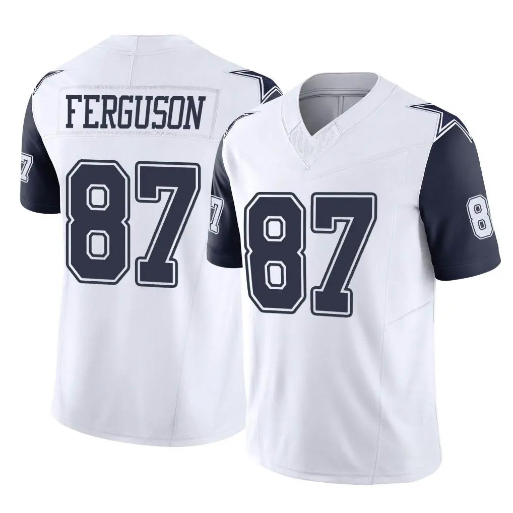 Friene D.Cowboys #87 Jake Ferguson Player White-Navy Limited Vapor F.U.S.E. Home Game Stitched Jerseys