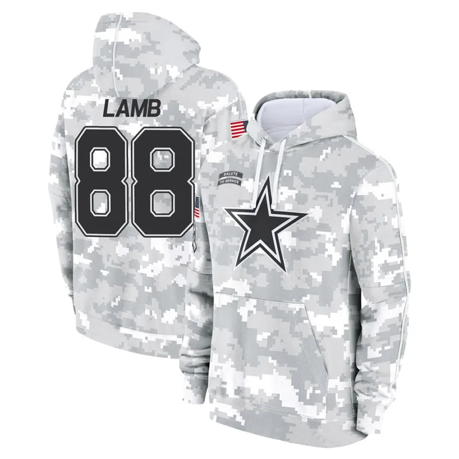 Friene D.Cowboys #88 CeeDee Lamb Player Salute to Service Hoodies Game Stitched Jerseys
