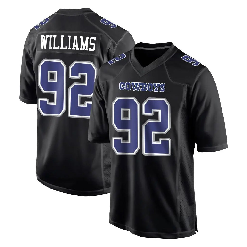 Friene D.Cowboys #92 Quinnen Williams Player Carbon Black Fashion Home Game Stitched Jerseys