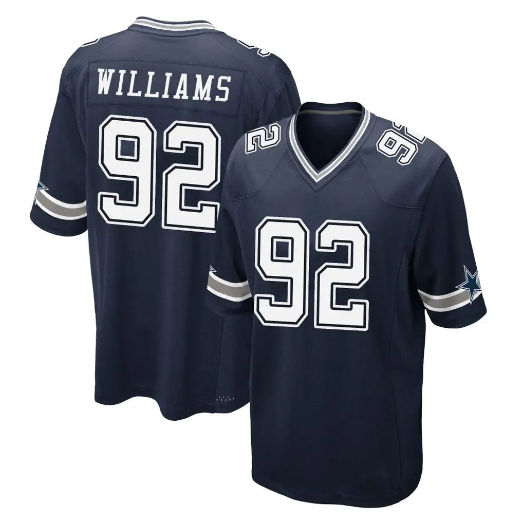 Friene D.Cowboys #92 Quinnen Williams Player Navy Home Game Stitched Jerseys