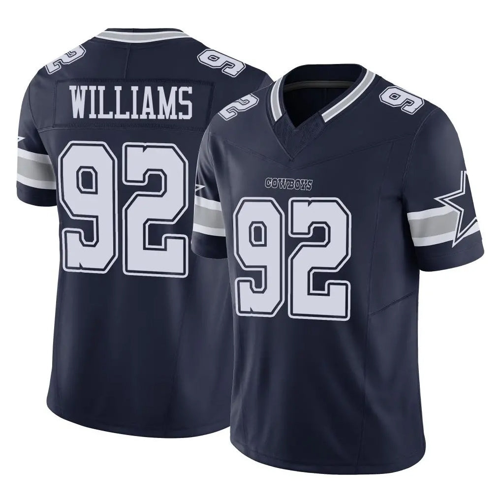 Friene D.Cowboys #92 Quinnen Williams Player Navy Limited Vapor F.U.S.E. Home Game Stitched Jerseys