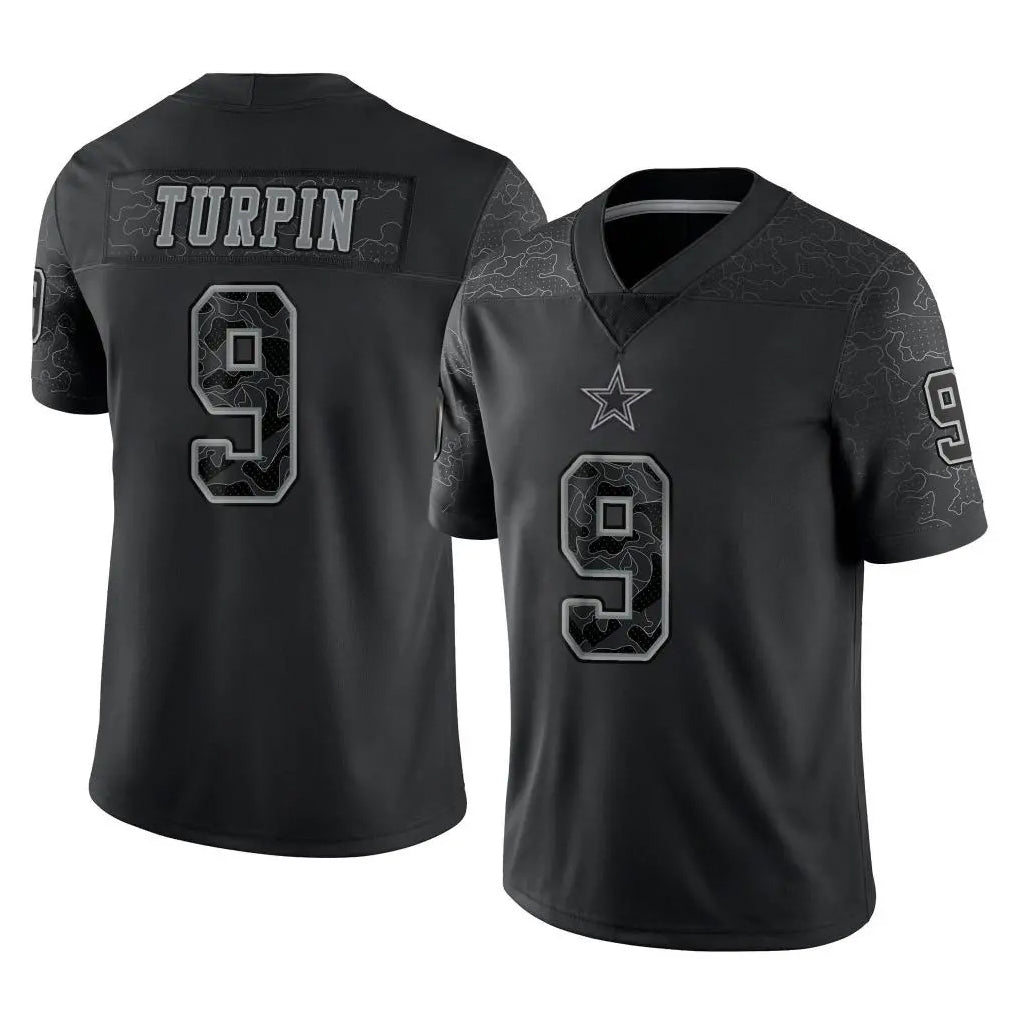 Friene D.Cowboys #9 KaVontae Turpin Player Black Limited Reflective Home Game Stitched Jerseys