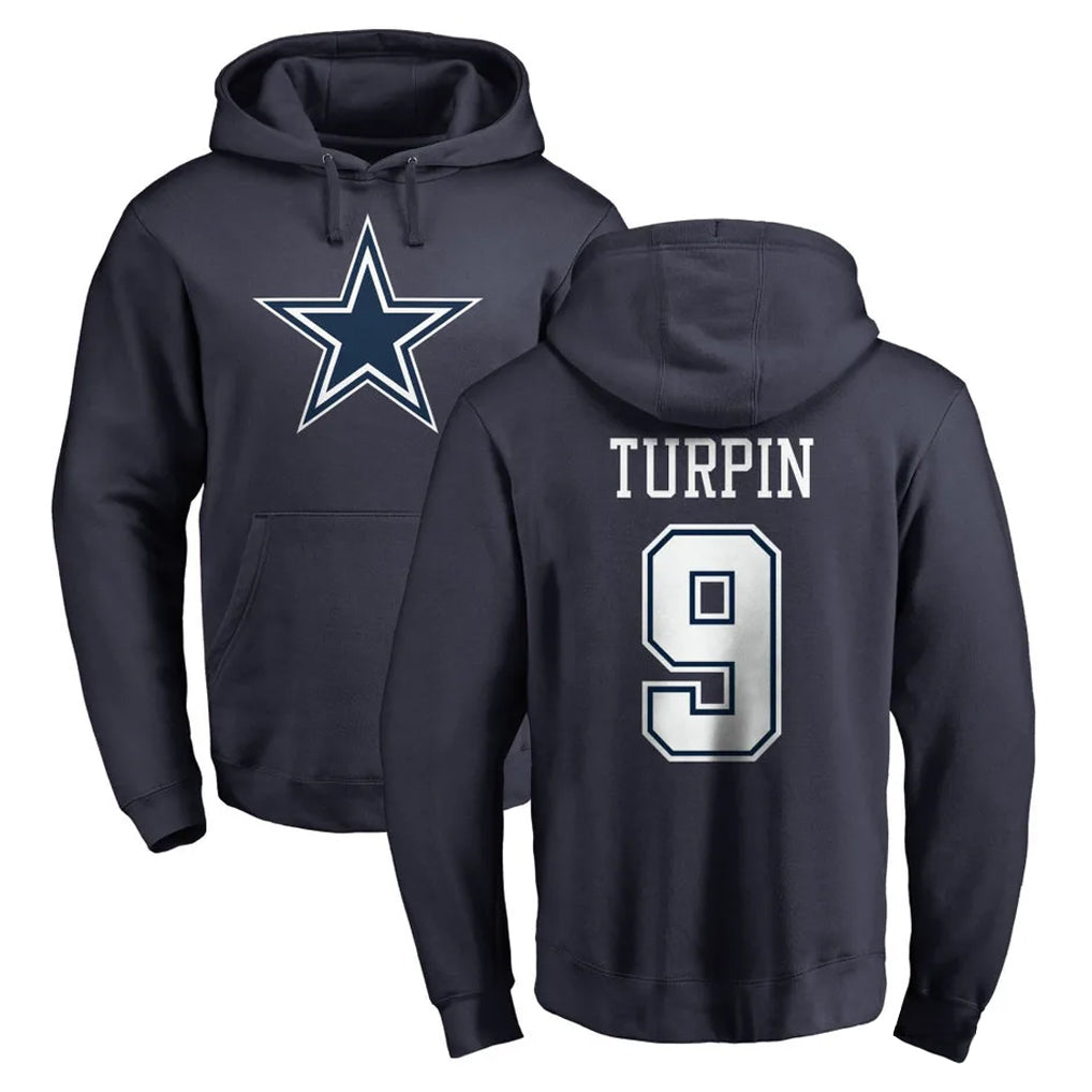 Friene D.Cowboys #9 KaVontae Turpin Player Navy Pullover Hoodies Limited Stitched Jerseys