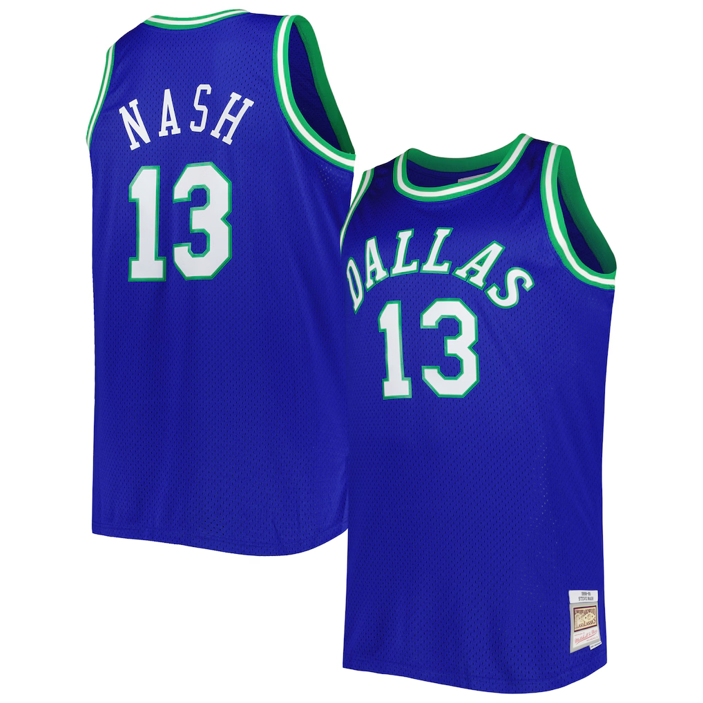 Friene D.Mavericks #13 Steve Nash Mitchell & Ness Blue Big & Tall Hardwood Classics 199899 Swingman Stitched Jerseys