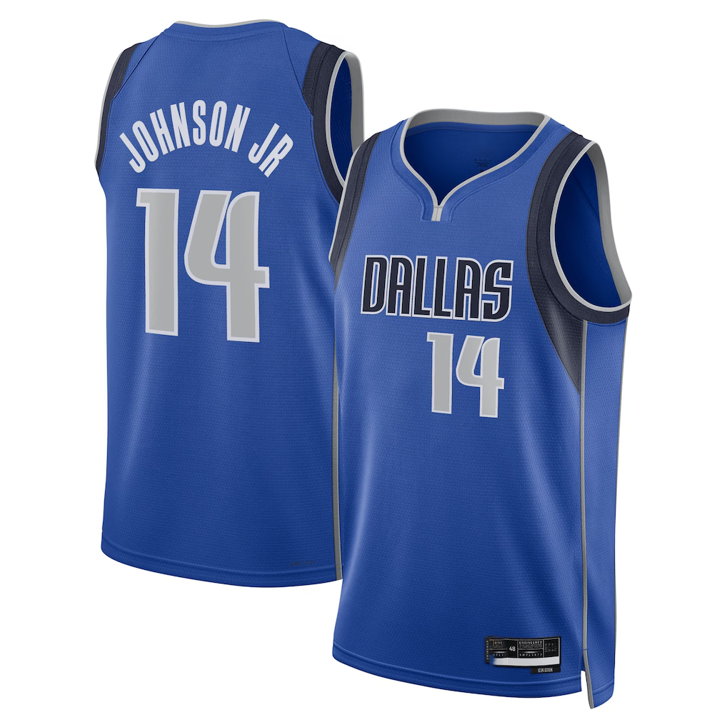 Friene D.Mavericks #14 Morez Johnson Jr. Blue Icon Swingman Stitched Jerseys