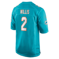 Friene M.Dolphins #2 Malik Willis Aqua Game Stitched Jerseys