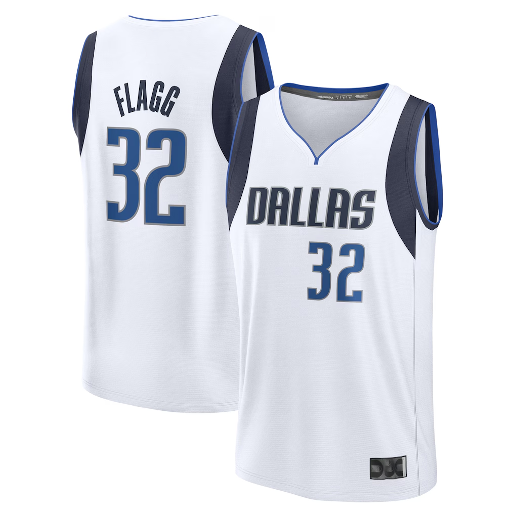 Friene D.Mavericks #32 Cooper Flagg White 2025 Draft First Round Pick Fast Break Replica Jerseys - Association Edition