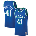 Friene D.Mavericks #41 Dirk Nowitzki Mitchell & Ness Blue 199899 Hardwood Classics Swingman Jerseys