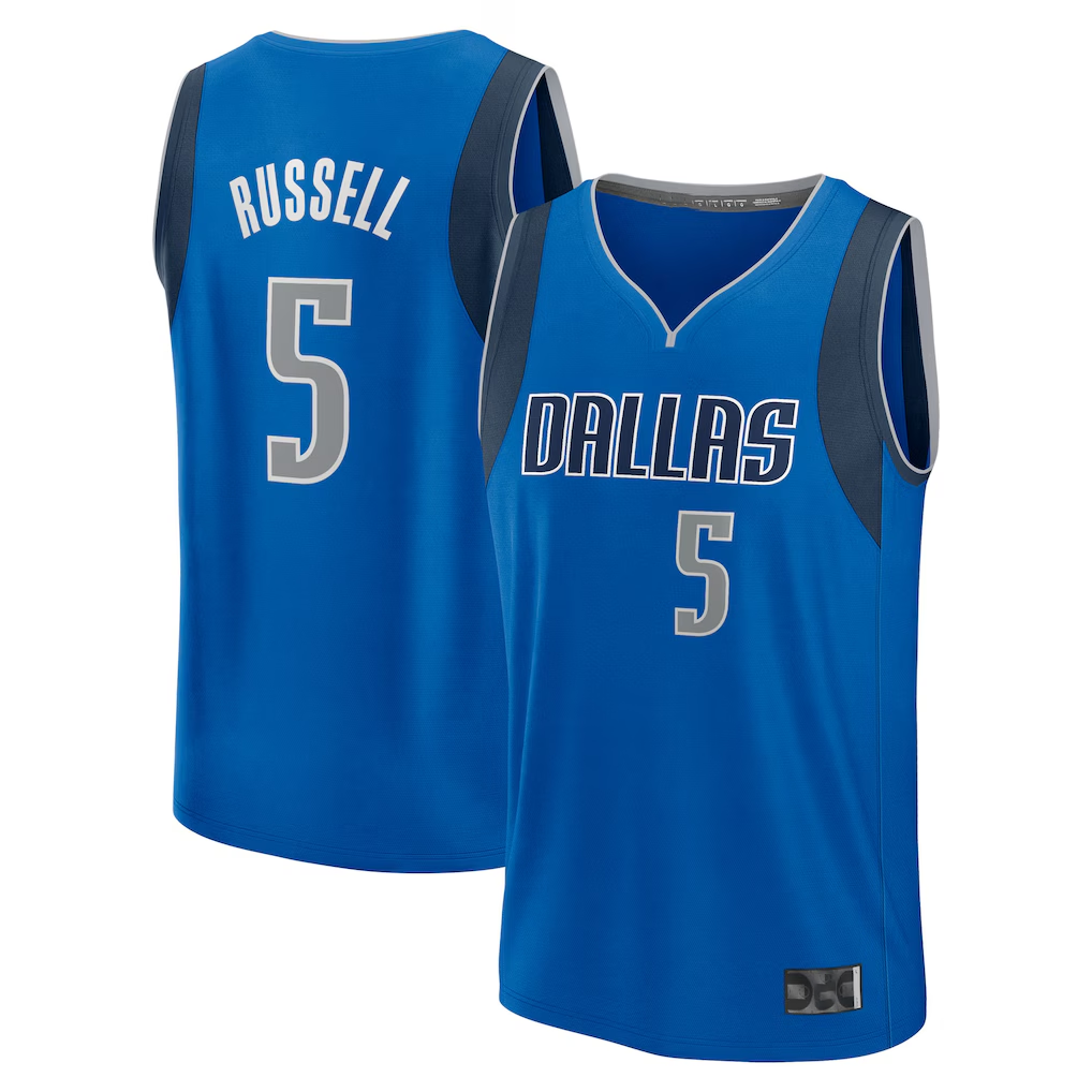 Friene D.Mavericks #5 D'Angelo Russell Blue Fast Break Replica Player Stitched Jerseys - Icon Edition