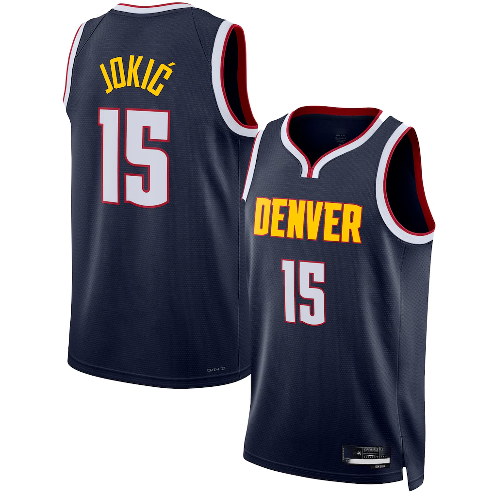Friene D.Nuggets #15 Nikola Jokic Navy Swingman Jerseys - Icon Edition