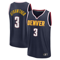 Friene D.Nuggets #3 Julian Strawther Navy Fast Break Replica Player Jerseys - Icon Edition
