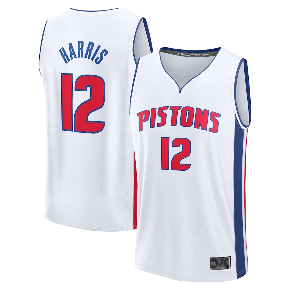 Friene D.Pistons #12 Tobias Harris White Fast Break Replica Player Jerseys - Association Edition