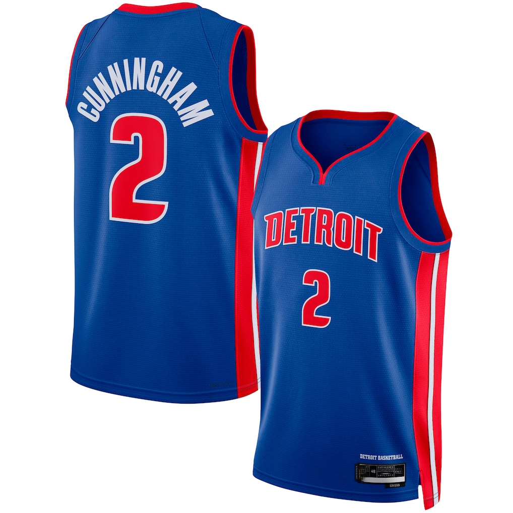 Friene D.Pistons #2 Cade Cunningham Blue Swingman Jerseys - Icon Edition