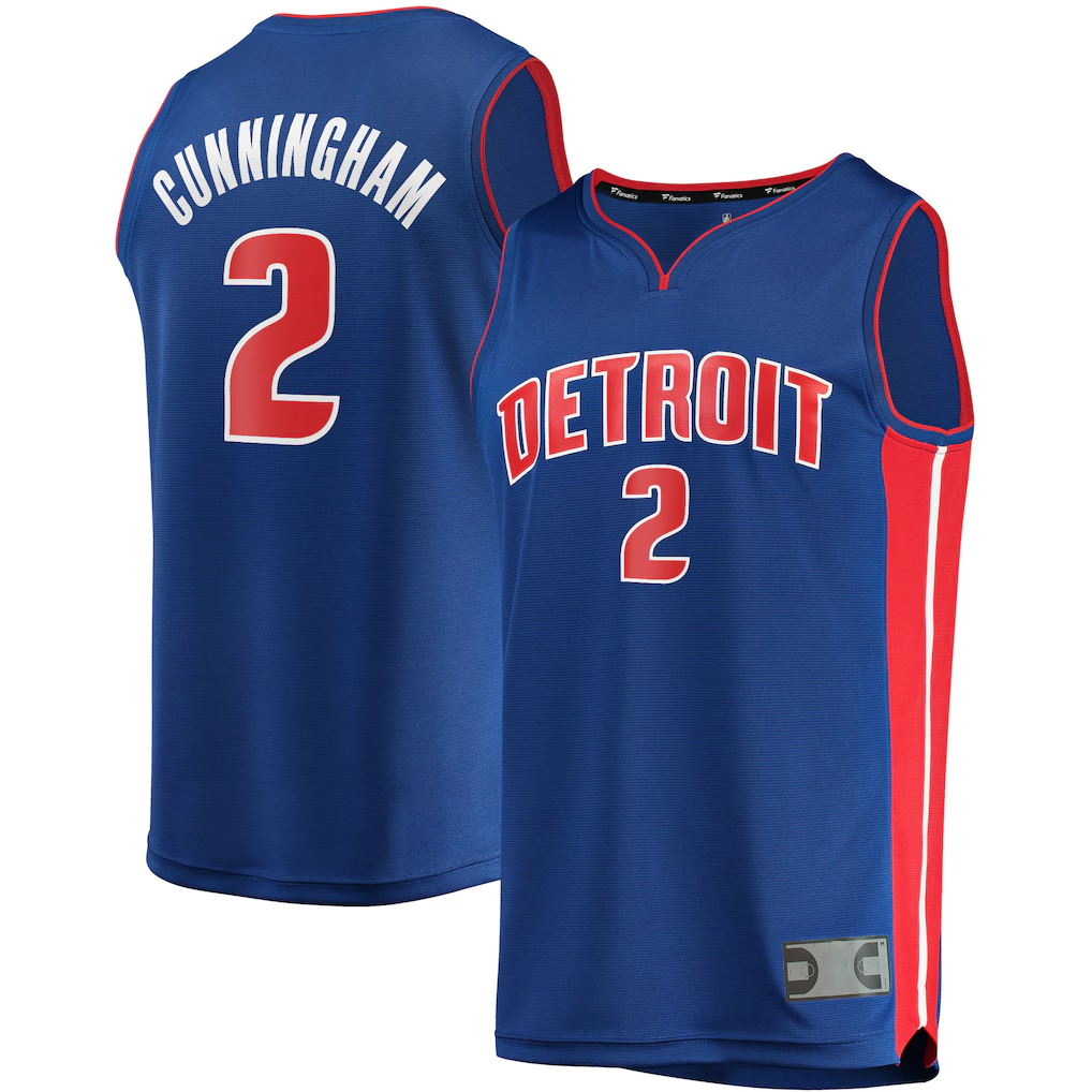 Friene D.Pistons #2 Cade Cunningham Blue 2021 Draft First Round Pick Fast Break Replica Jerseys - Icon Edition