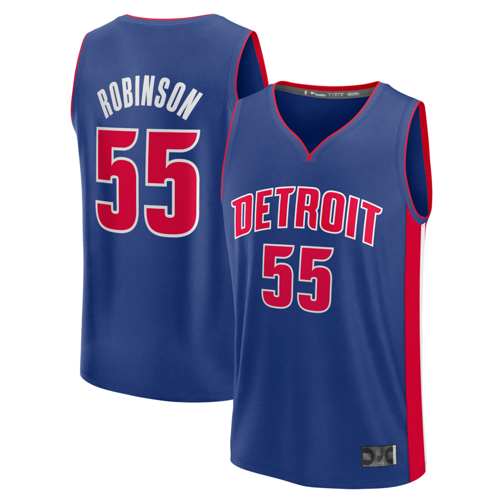 Friene D.Pistons #55 Duncan Robinson Blue Fast Break Jerseys - Icon Edition