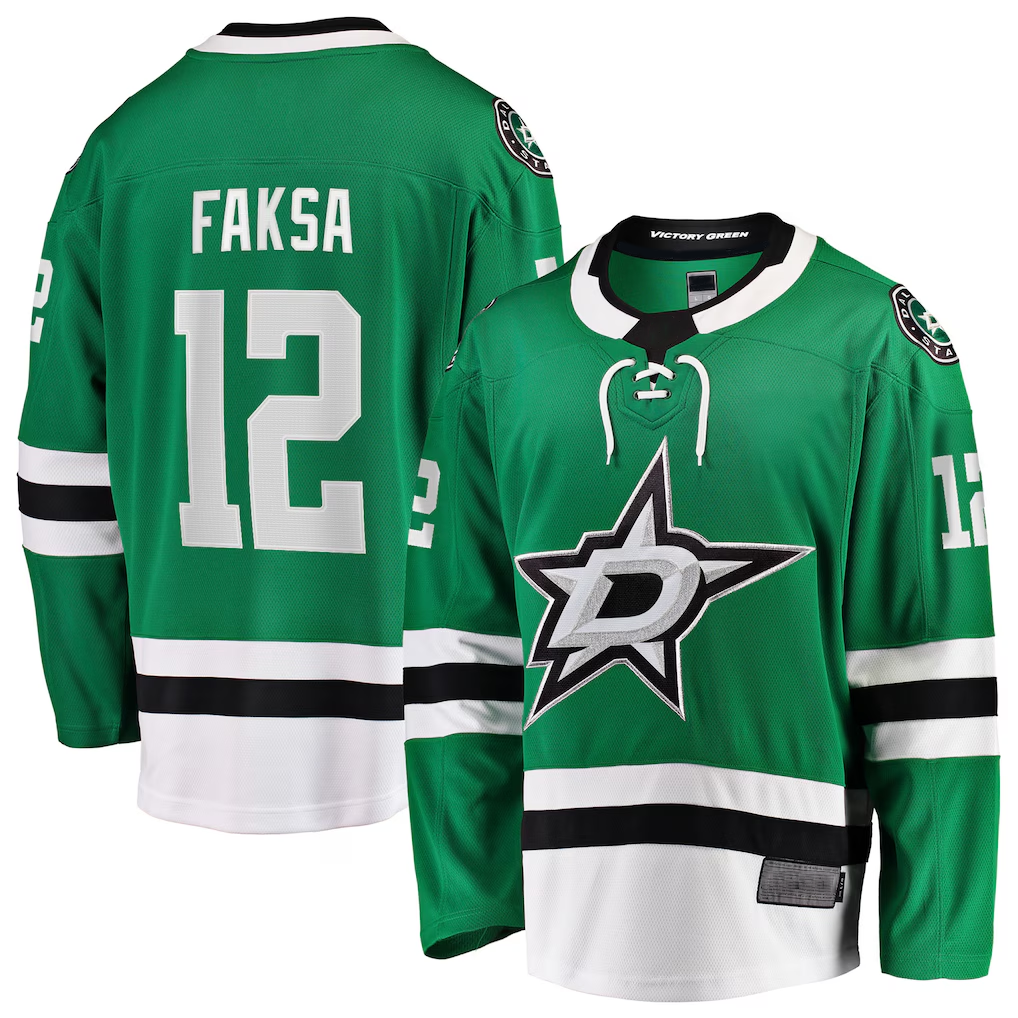 Friene D.Stars #12 Radek Faksa Kelly Green Home Breakaway Jerseys