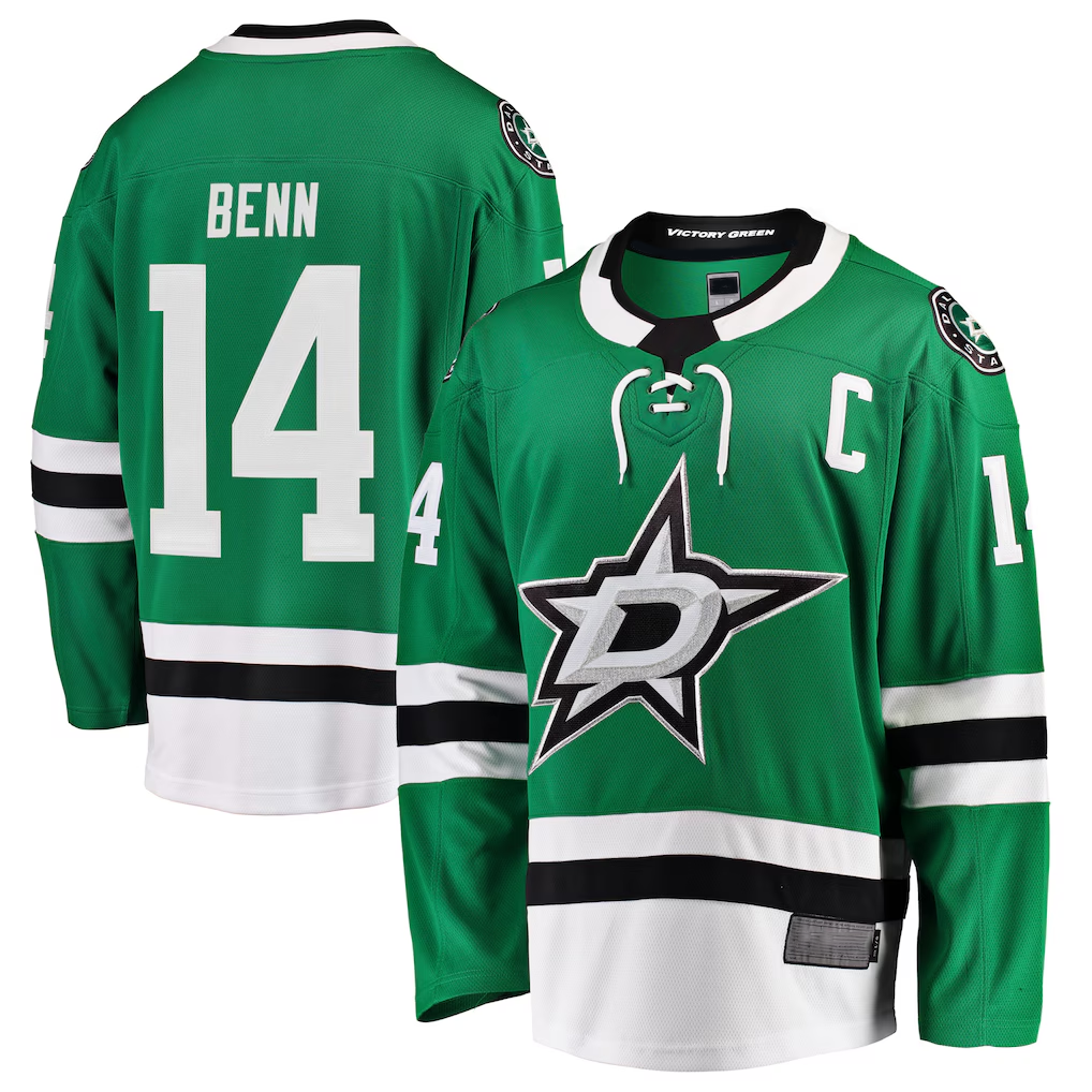 Friene D.Stars #14 Jamie Benn Green Breakaway Player Jerseys