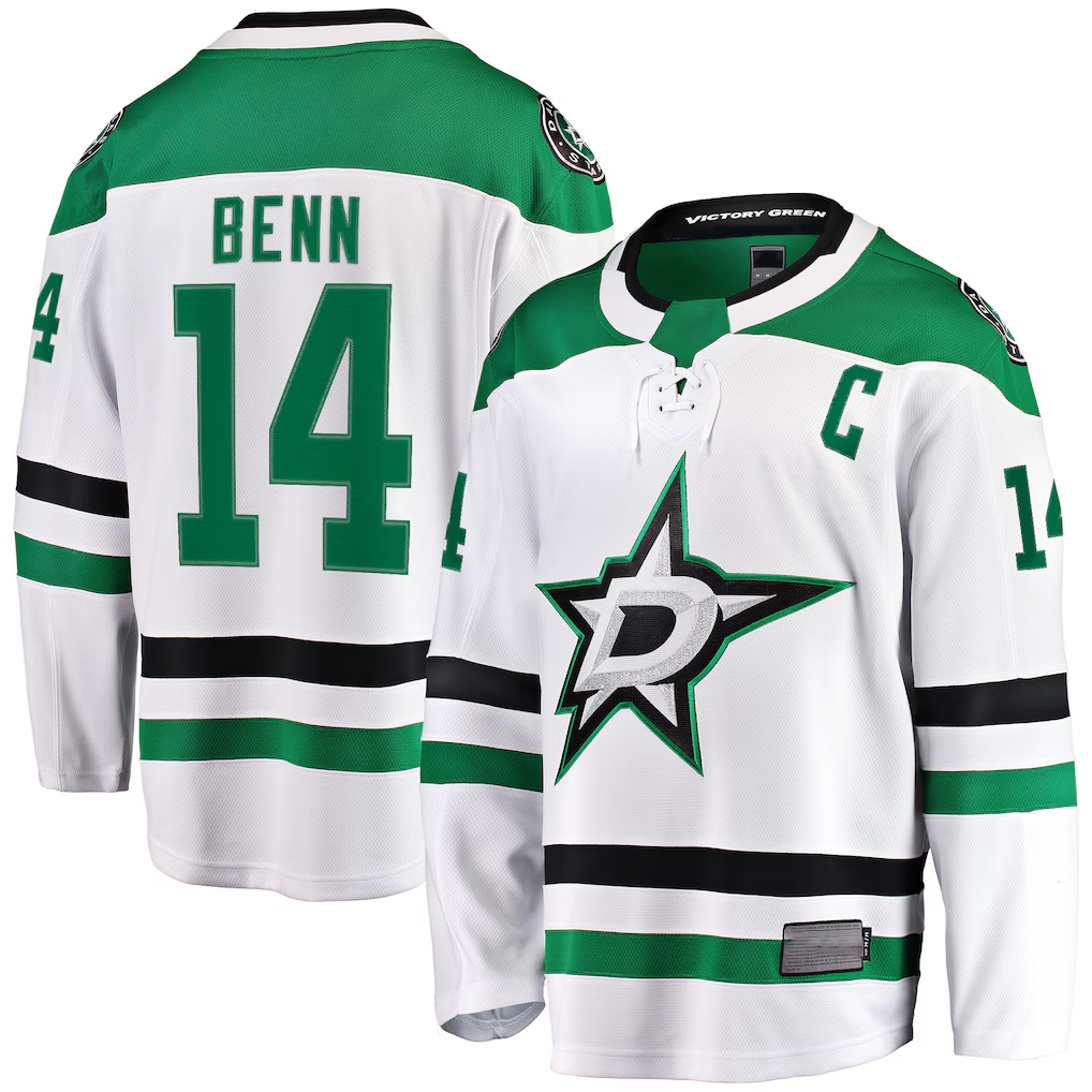 Friene D.Stars #14 Jamie Benn White Breakaway Jerseys