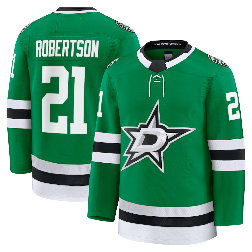 Friene D.Stars #21 Jason Robertson Kelly Green Home Premium Jerseys