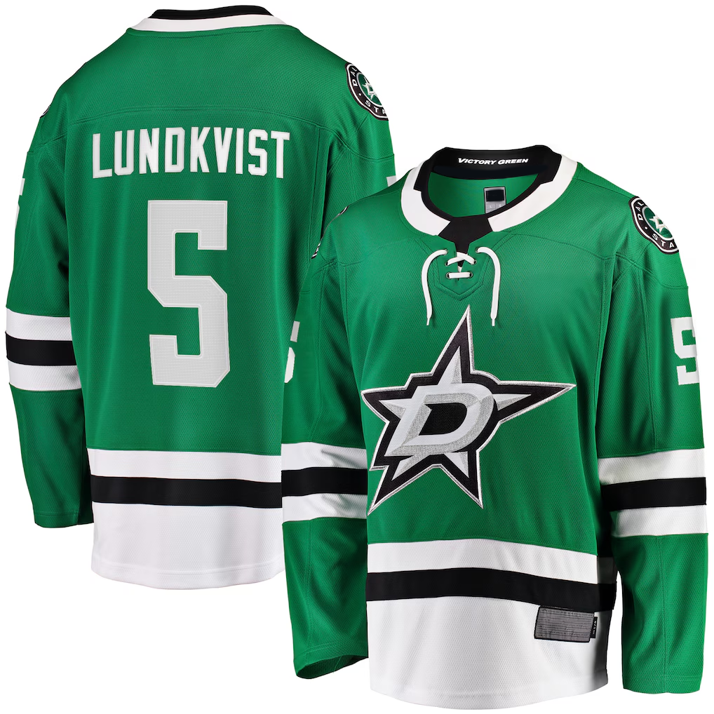 Friene D.Stars #5 Nils Lundkvist Kelly Green Home Premier Breakaway Player Jerseys