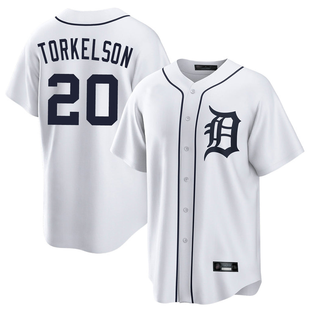 Friene D.Tigers #20 Spencer Torkelson Player White Home Game Stitched Jerseys
