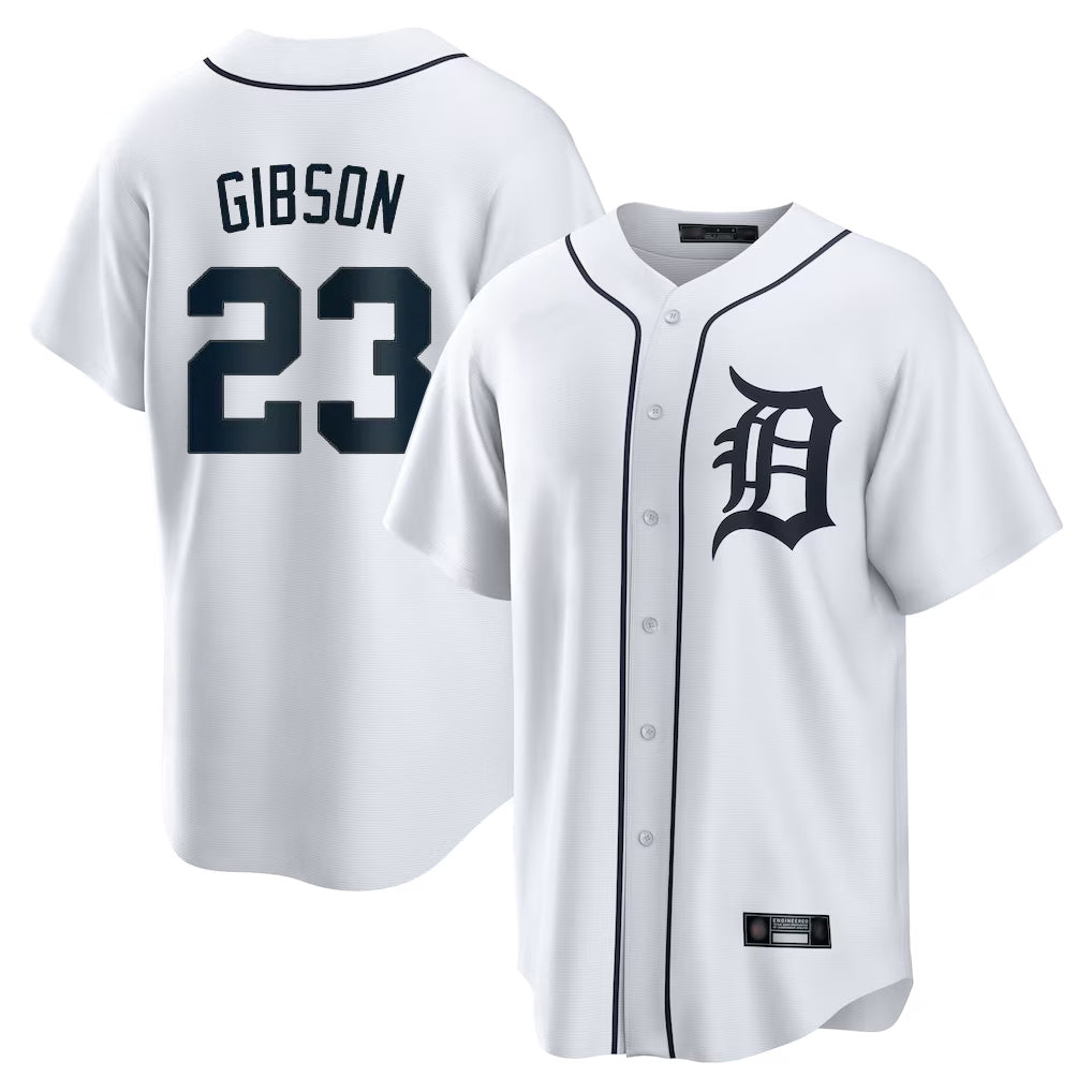Friene D.Tigers #23 Kirk Gibson Player White Home Game Stitched Jerseys