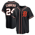 Friene D.Tigers #24 Miguel Cabrera Player Black Fashion Out Home Game Stitched Jerseys