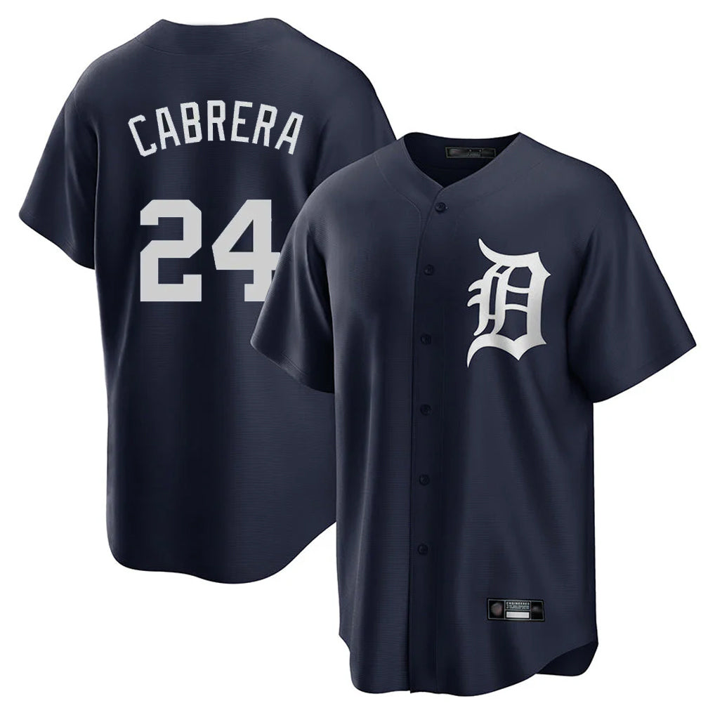 Friene D.Tigers #24 Miguel Cabrera Player Navy Game Home Stitched Jerseys